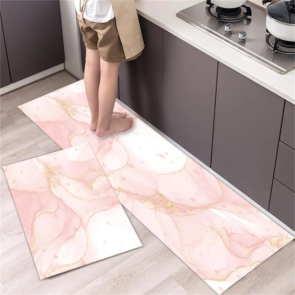 Navak Carpet Marble Pattern Kitchen Floor Mats Non-Slip Doormat for Home Decorative Entrance Rug Modern Simple Style Washable Alfombra Rugs