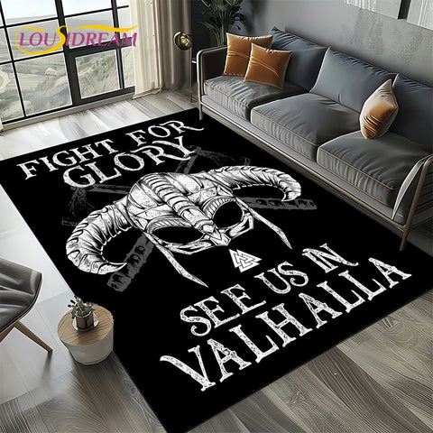 Navak Carpet Odin Viking Symbol Valknut Nordic Valhalla Carpet Rug for Living Room Bedroom Home Sofa Decoration,Area Rug Non-slip Floor Mat
