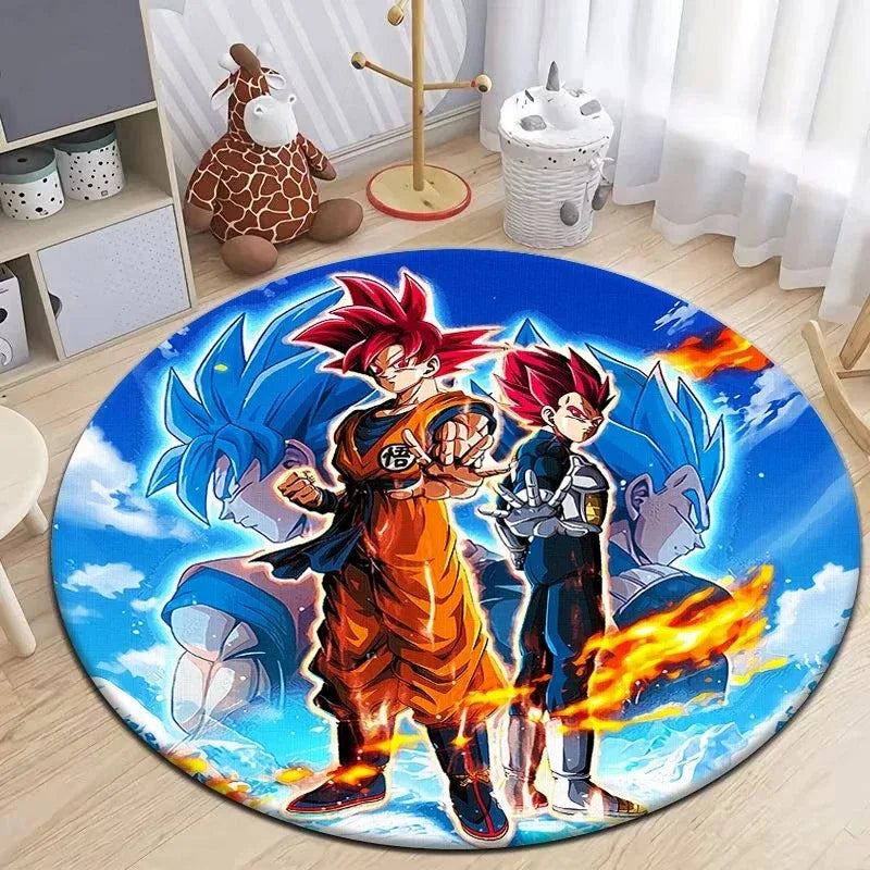 Navak Carpet Daily Picks Dragon-Ball Anime Round Carpet Non-Slip Floor Mat for Living Room Bedroom Circle Rugs Machine Washable Round Carpet Decor