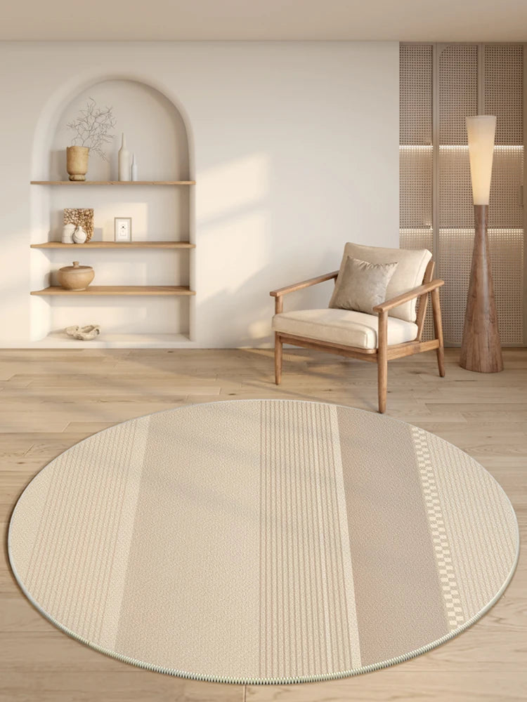 Navak Carpet Modern Style Rugs for Bedroom Minimalist Living Room Decoration Round Anti-slip Carpet Soft Bedside Floor Mat Washable Study Rug