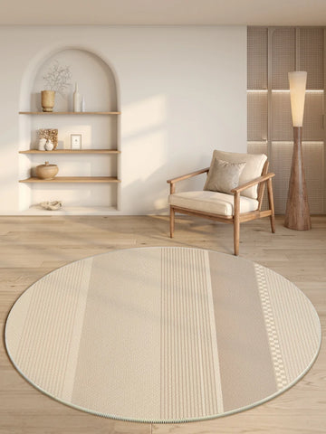 Navak Carpet Modern Style Rugs for Bedroom Minimalist Living Room Decoration Round Anti-slip Carpet Soft Bedside Floor Mat Washable Study Rug