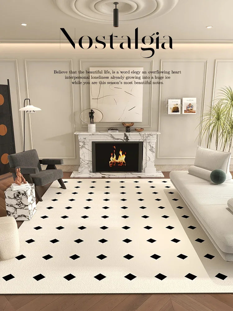 Navak Carpet Nordic Style Rugs for Bedroom Fluffy Soft Living Room Decoration Plush Carpet Modern Minimalist Study Rug Thick Plaid Floor Mat