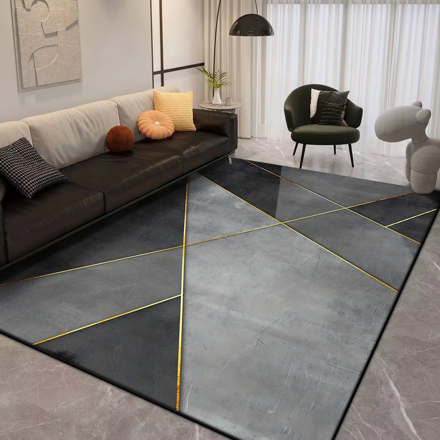 Navak Carpet Modern Geometric Carpet Living Room Luxury 160x230 Large Area Rugs for Bedroom Decoration Soft Non-slip Floor Mat for Kids Room