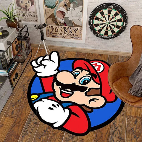 Navak Carpet 40-140cm Cartoon Game Super Bros Area Carpet Irregular Marioed Luigied Design Rug Lounge Bedroom Bedside Floor Mat Home Decor