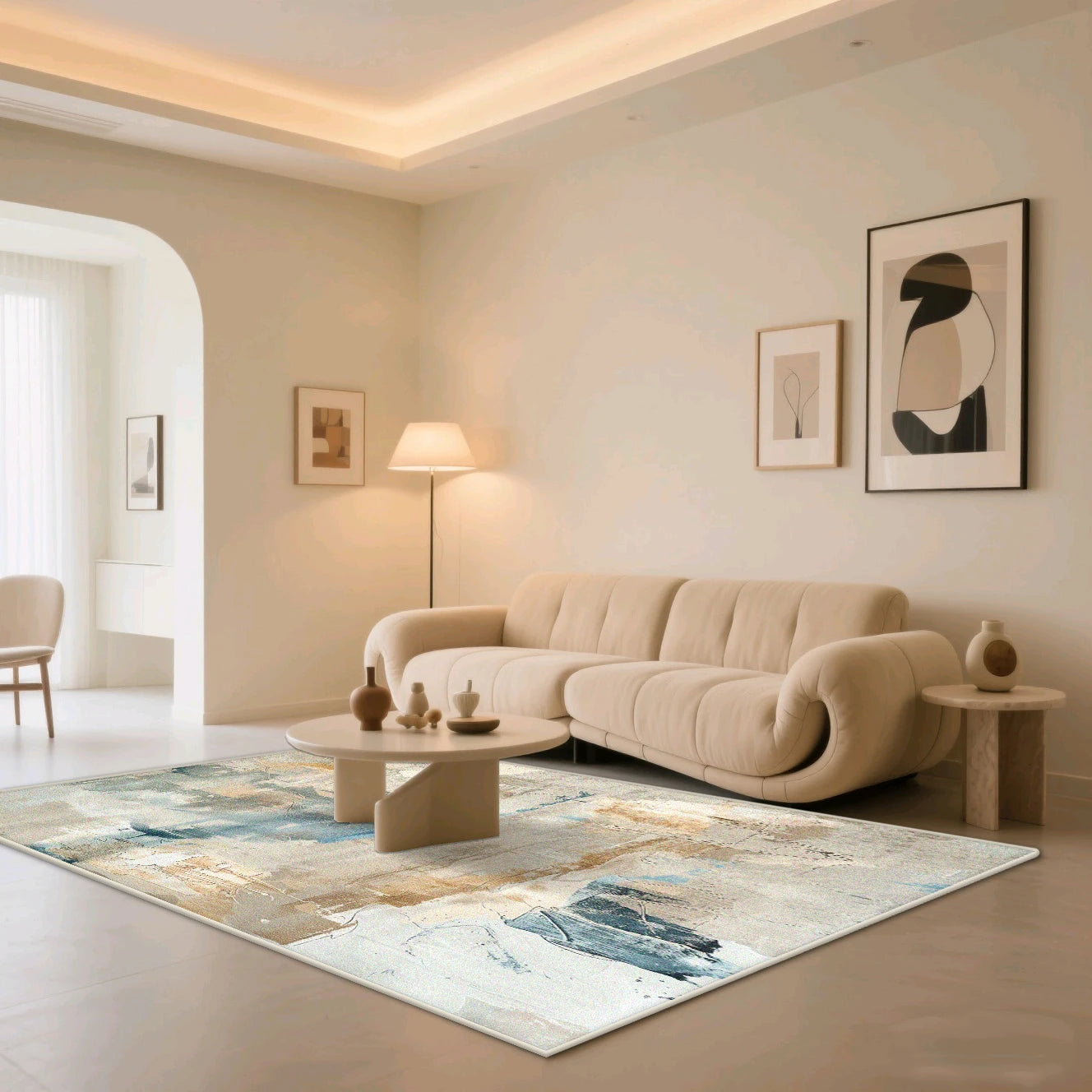 Navak Carpet Art Style Abstract Soft Bedroom Decoration Carpet Big Size Non-slip Sofa Table Mat Foldable Machine Washable Living Room Rugs