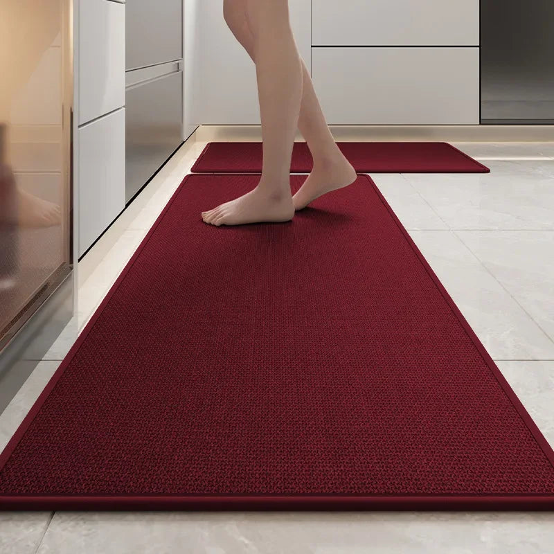 Navak Carpet Linen Kitchen Rug Absorbs Water and Oil Non-slip and Wear-resistant Long Floor Mat No-wash Wipeable Carpet Stain-resistant