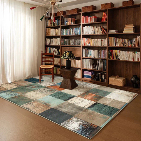 Navak Carpet Geometric Abstract Carpet for Living Room Decor Home Study Room Large Area Rugs Bedroom Bedside Washable Non-slip Soft Floor Mat