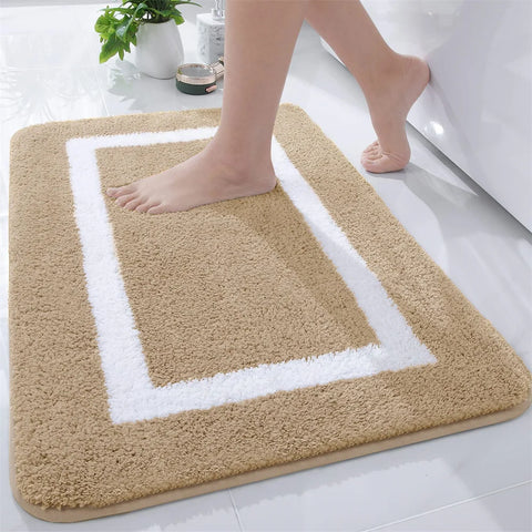 Navak Carpet Olanly Shaggy Bath Mat Microfiber Super Absorbent Bathroom Shower Rug Non-Slip Soft Shower Mats Floor Plush Carpet Foot Wash Mat