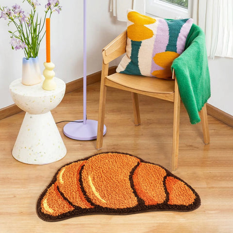 Navak Carpet LAKEA Croissant Shape Carpets for Living Bath Room Fluffy Bread Rug Home Warm Decoration Accessories Anti-Slip Floor Safety Mat