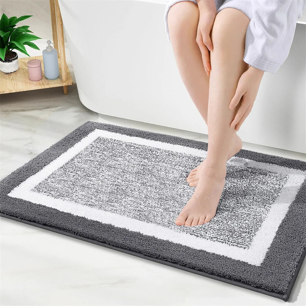Navak Carpet Olanly Shaggy Bath Mat Microfiber Super Absorbent Bathroom Shower Rug Non-Slip Soft Shower Mats Floor Plush Carpet Foot Wash Mat