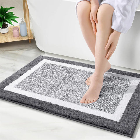 Navak Carpet Olanly Shaggy Bath Mat Microfiber Super Absorbent Bathroom Shower Rug Non-Slip Soft Shower Mats Floor Plush Carpet Foot Wash Mat
