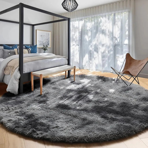 Navak Carpet vikama Pink Round Rug for Girls Bedroom,Fluffy Circle Area Rug for Kids Room,Furry Shaggy Carpet for Living Room Playroom Decor