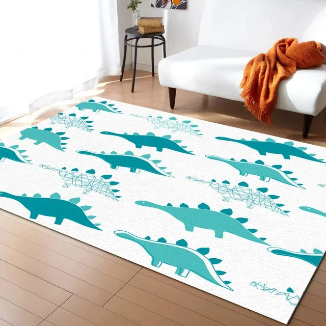 Navak Carpet Cartoon Dinosaur Area Rugs Dino Carpet Non Slip Dinosaur Floor Mat for Playroom Classroom Kidroom Decor Children's Crawling Mat