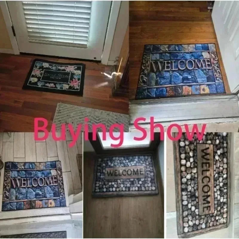 Navak Carpet 1pc Stitch The Movie Welcome Doormat Non-Slip Vibrant Floral Design Machine Washable Easy Clean Home Decoration Children Carpet