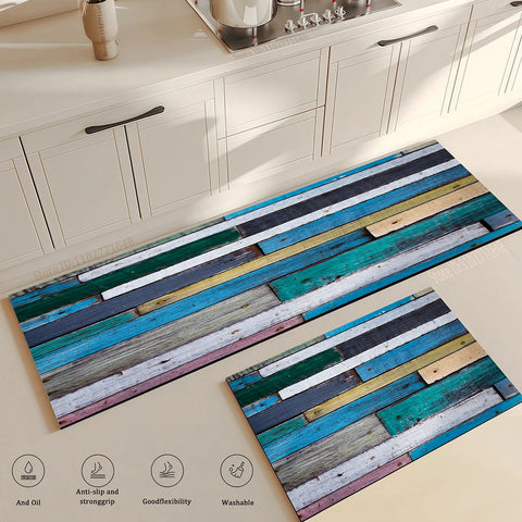 Navak Carpet Wood Grain Kitchen Rug Bedroom Entrance Doormat Anti-Slip Living Room Floor Decor Washable Carpet Home Hallway Quality Foot Mat