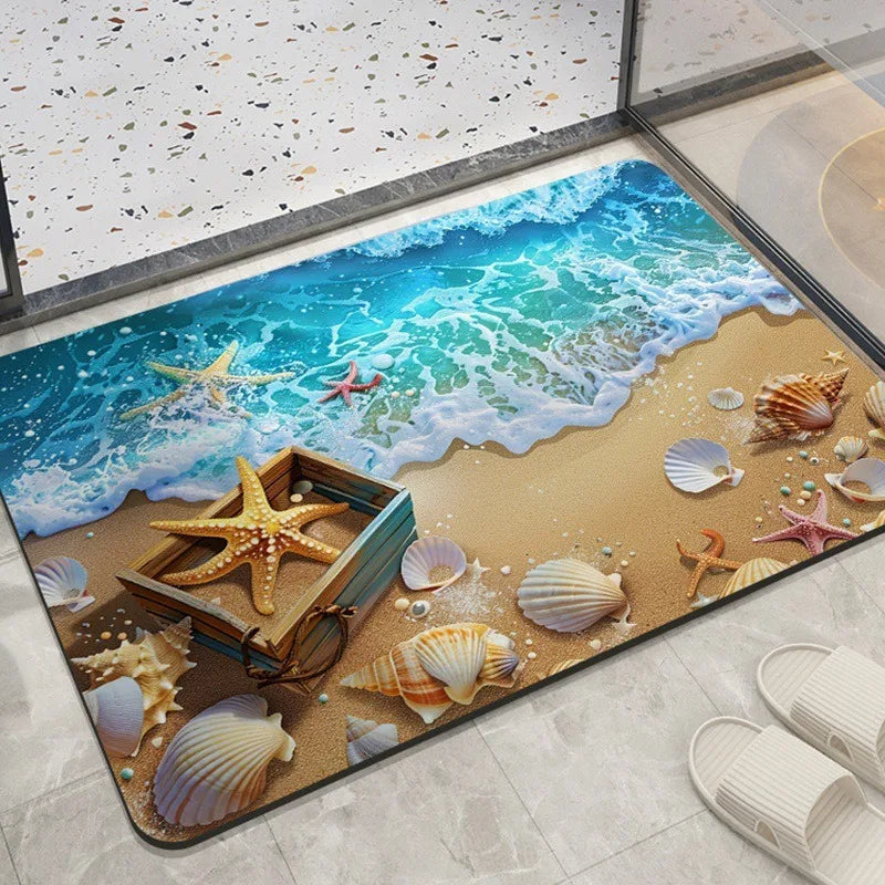 Navak Carpet Home decoration bedroom living room entrance entrance floor mat sea animal dolphin pattern kitchen bathroom absorbent carpet