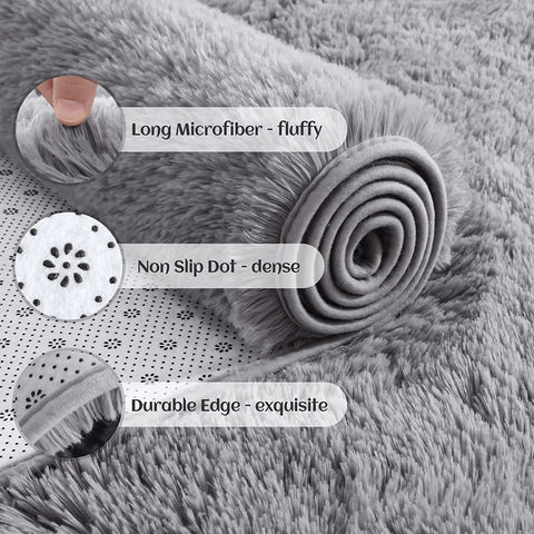 Navak Carpet Soft Area Rugs Bedroom Carpet Fluffy Non-slip Tie-Dyed Fuzzy Shag Plush Soft Shaggy Bedside Rug Living Room Carpet