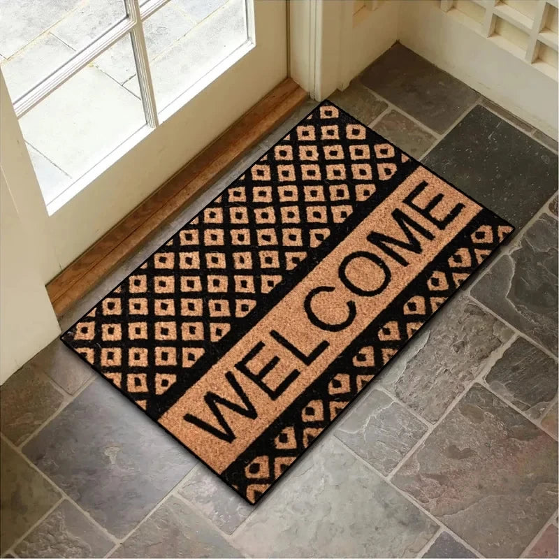 Navak Carpet Stone Wood Grain Pattern Entryway Door Mat Non-Slip Footmat Rug Home Decoration Welcome Carpet Indoor Outdoor Floor Mat