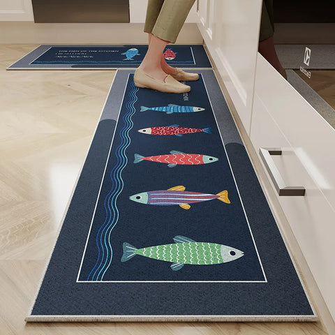 Navak Carpet Exclusive Picks 1/2PC Cartoon Easy To Manage Kitchen Floor Mat Home Long Crystal Velvet Carpet Dirt Resistant and Non-Slip Floor Mat