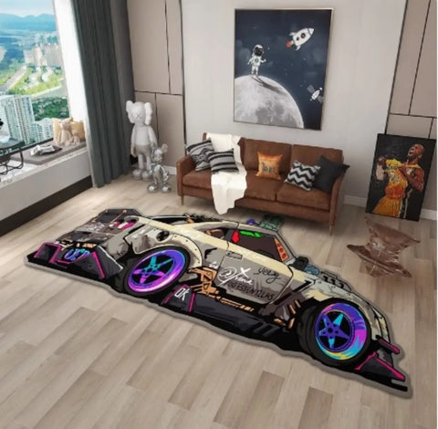 Navak Carpet Exclusive Picks Irregular-Shaped Sports Car Carpet For Home Decoration, Bedroom, Bedside, Boys' e-Sports Room, Study Room Floor Mat