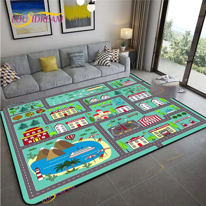 Navak Carpet Alfombra Road Traffic Rout Map Carpet Living Room Sofa Coffee Table Bedroom Rugs Kitchen Kid Play Anti-slip floor Mat Home Decor