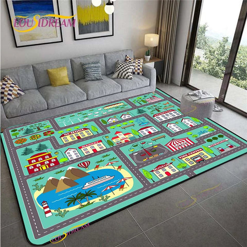 Navak Carpet Alfombra Road Traffic Rout Map Carpet Living Room Sofa Coffee Table Bedroom Rugs Kitchen Kid Play Anti-slip floor Mat Home Decor