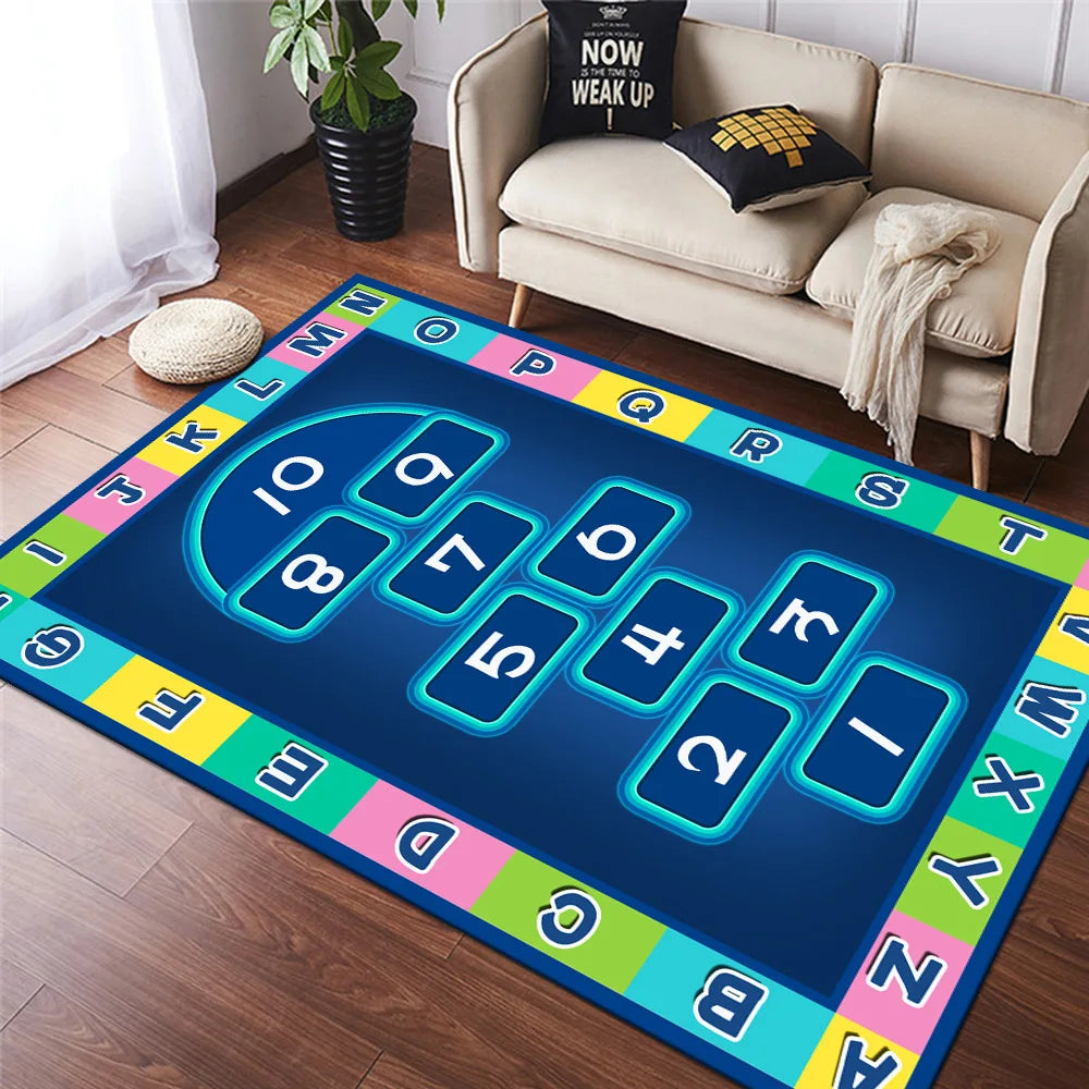 Navak Carpet Cartoon Hopscotch Flannel Carpet for Bedroom Living Room Bedside Girl Room Floor Mats Home Decor Layout Sofa Cushion Rug