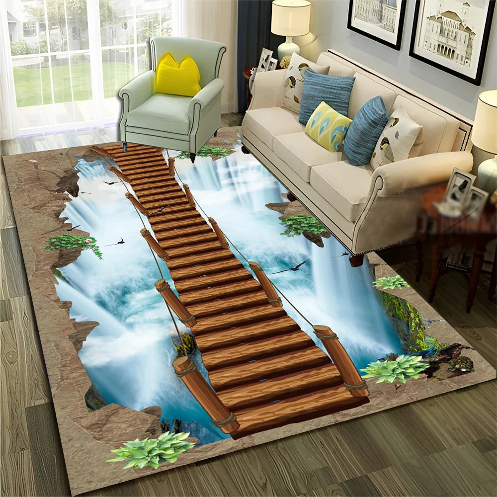Navak Carpet 3D Illusion Vision Hallucination HD Carpet Rug for Home Living Room Bedroom Sofa Doormat Decor,Child Area Rug Non-slip Floor Mat