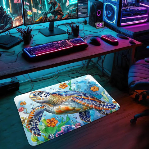 Navak Carpet Ocean Theme Sea Turtle Rug for Living Room and Kids Bedroom, Coastal Decor Carpet, Underwater Sea Life Animal Rug