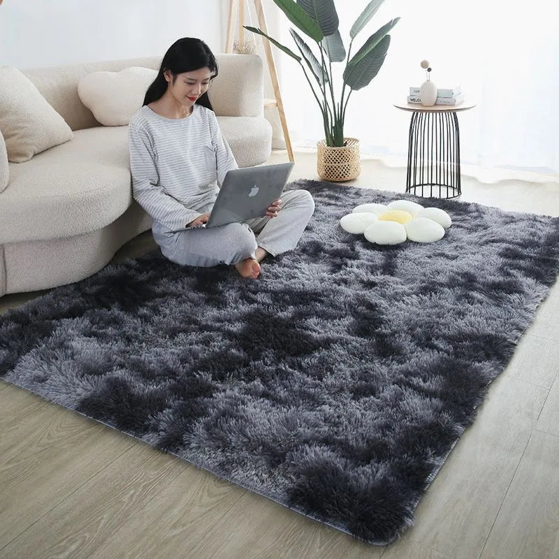 Navak Carpet Furry Carpet Living Room Mat Modern Bedroom Nordic Style Decoration Carpet Large Size Black Gray White Non Slip Children's Rugs
