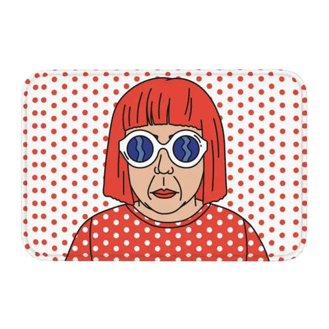 Navak Carpet Custom Yayoi Kusama Abstract Painting Doormat Non-Slip Entrance Bathroom Kitchen Door Floor Mat Garage Rug Carpet Footpad