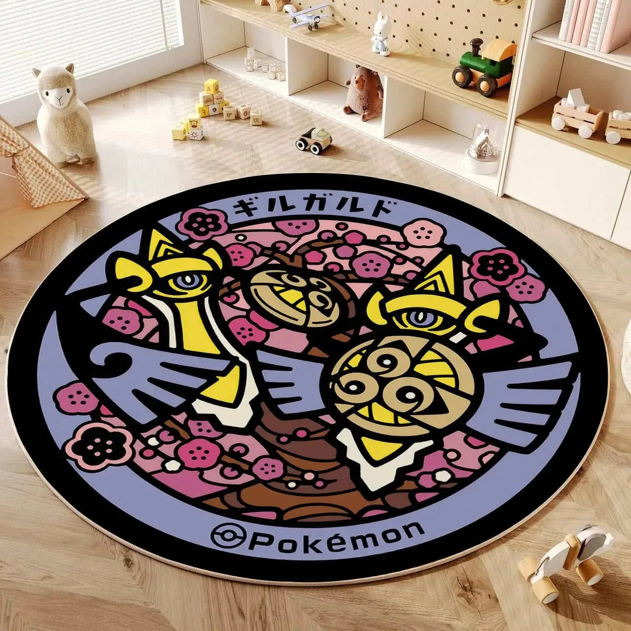 Navak Carpet Daily Picks Disney Anime Cartoon Pokemonzd Round Floor Mat Living Room Bedroom Rugs Cute Child Non-Slip Washable Carpet Home Decor