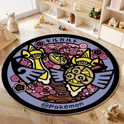 Navak Carpet Daily Picks Disney Anime Cartoon Pokemonzd Round Floor Mat Living Room Bedroom Rugs Cute Child Non-Slip Washable Carpet Home Decor