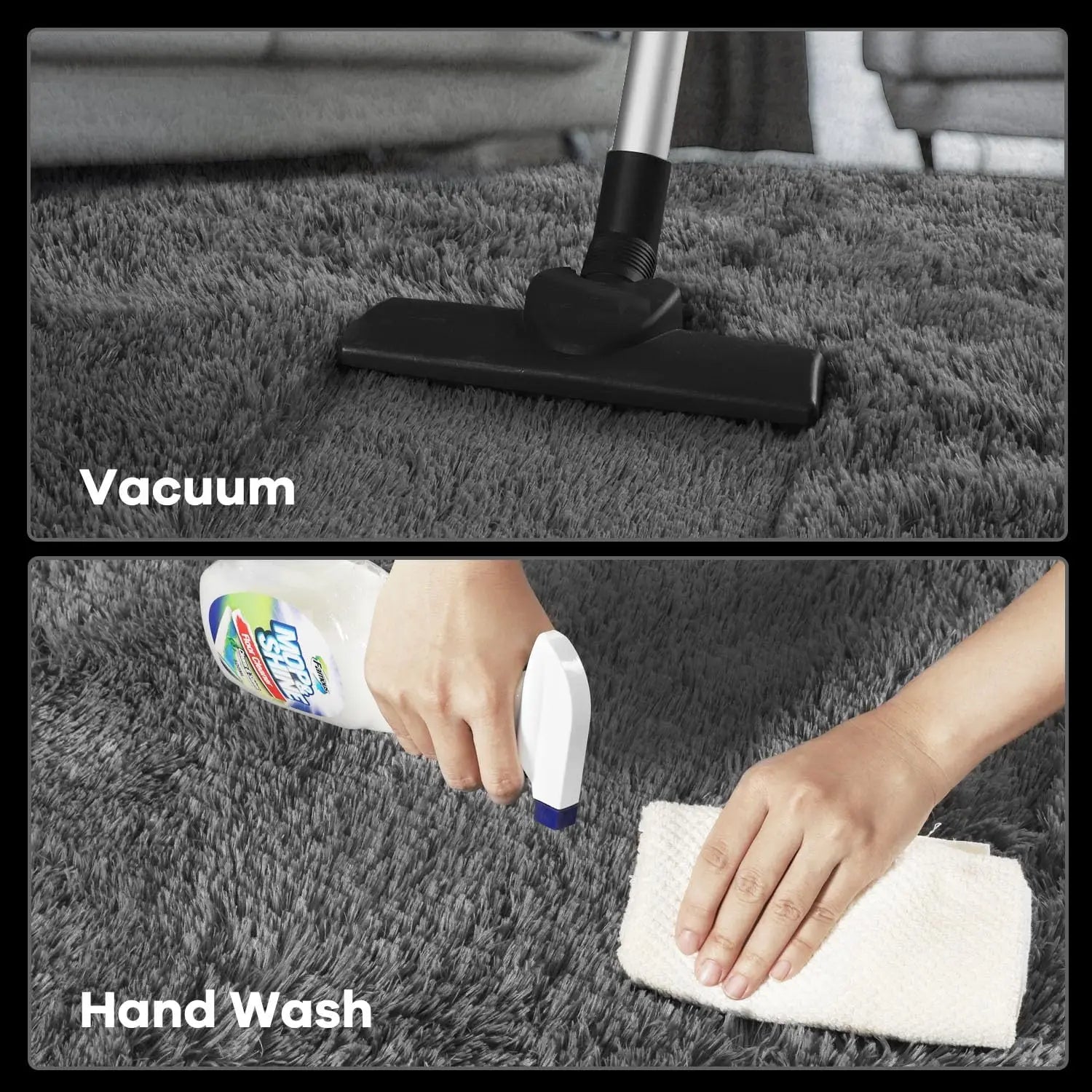 Navak Carpet Silky Plush Fluffy Carpet Soft Shaggy Sofa Area Rug for Living Room Bedroom Floor Mat Kids Play Cushion Home Decor Gray Beige