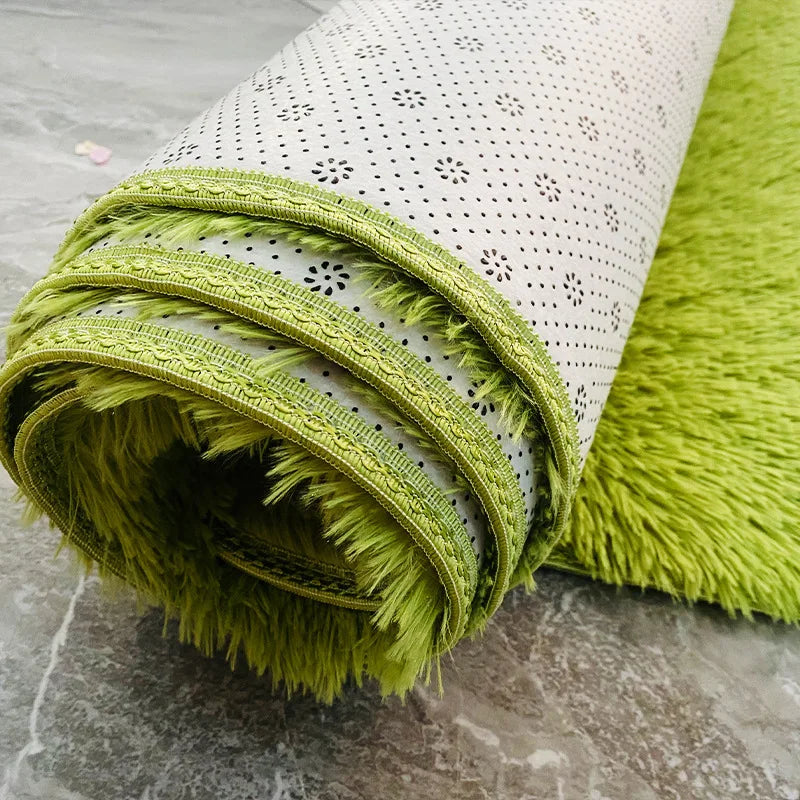 Navak Carpet Shag Living Room Silk Wool Carpet Home Bedroom Bed Full Floor Mat Nordic Sofa Non-Slip Mat Simple Wind Plush Cushion