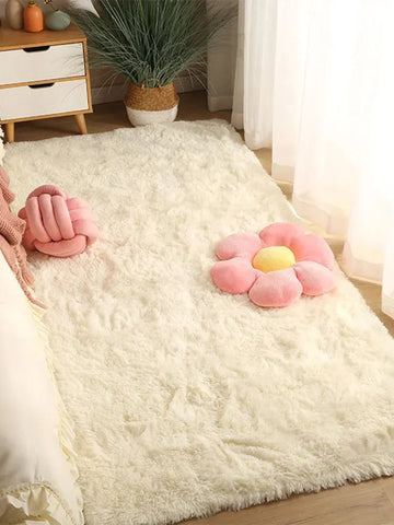 Navak Carpet Pink Bedroom Carpet For Children's Room Cute Girls Floor Soft Mat Living Room Decoration White Fluffy Large Kids Bedside Rugs