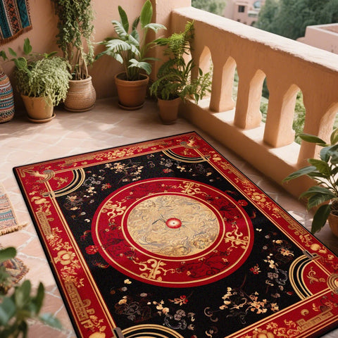 Navak Carpet Retro Red Persian Carpet for Rooms Non-slip Decoration Home Boho rugs Washable LIVE ROOM RUG Bohemian Coffee Tables Mat Bedroom