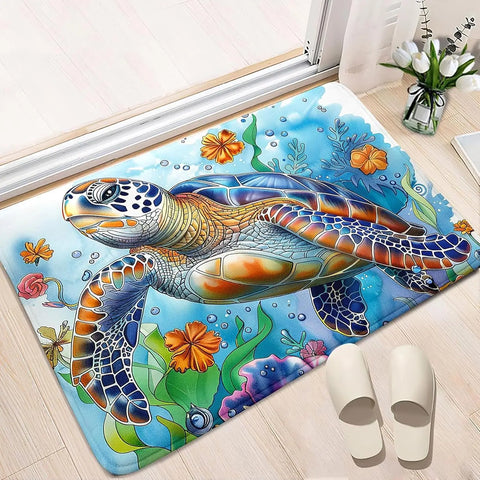Navak Carpet Ocean Theme Sea Turtle Rug for Living Room and Kids Bedroom, Coastal Decor Carpet, Underwater Sea Life Animal Rug