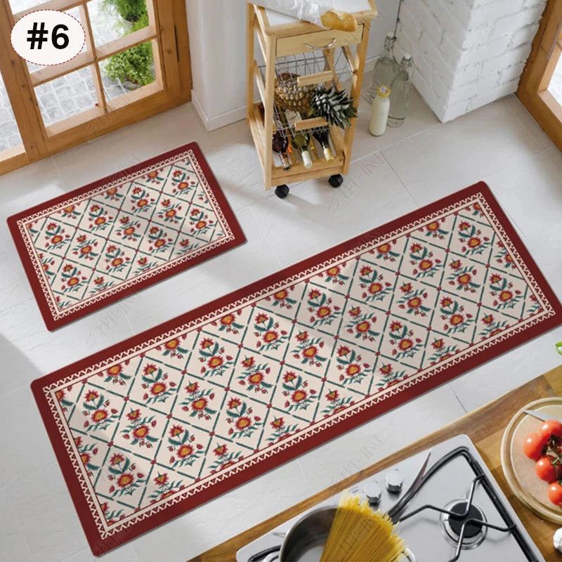 Navak Carpet Exclusive Picks American Light Luxury Water-absorbent Non-slip Dirt-resistant Foot Mat Vintage Crystal Velvet Kitchen Doorway Carpet