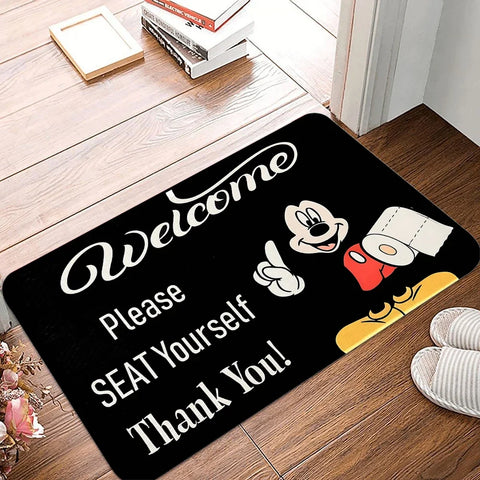 Navak Carpet Daily Picks Disney Mickey Mouse Welcome Mat Non-Slip Bedroom Kitchen Bath Entracne Rug Polyester Washable Carpet Home Decor