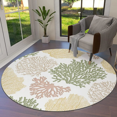 Navak Carpet Bohemia Round Mats Living Room Bedroom Kitchen Balcony Rugs Non-Slip Yoga Home Carpet Gifts Circular Carpets Home Decoration