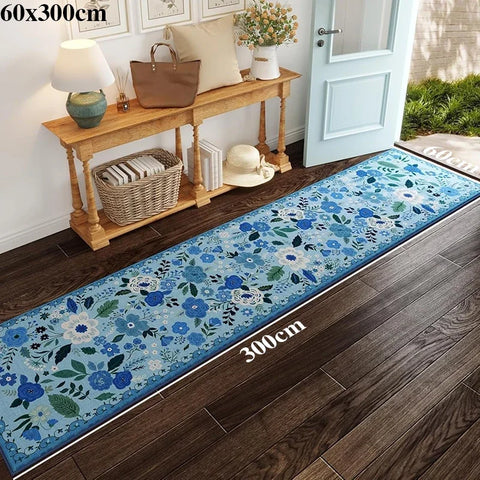 Navak Carpet Hallway Carpet Runway Long Rug Machine Washable Folding Non-slip Floor Mat Spring Flower Home Decoration Rugs for Living Room