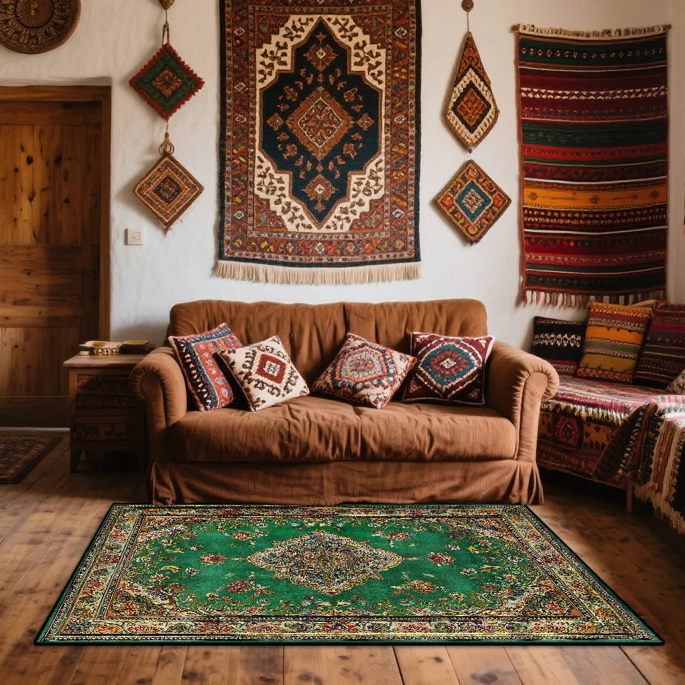Navak Carpet Bohemian Retro Carpet for Living Room Persian Classical Decoration Sofa Area Rug Bedroom Easy Clean Washable Floor Mats Antiskid