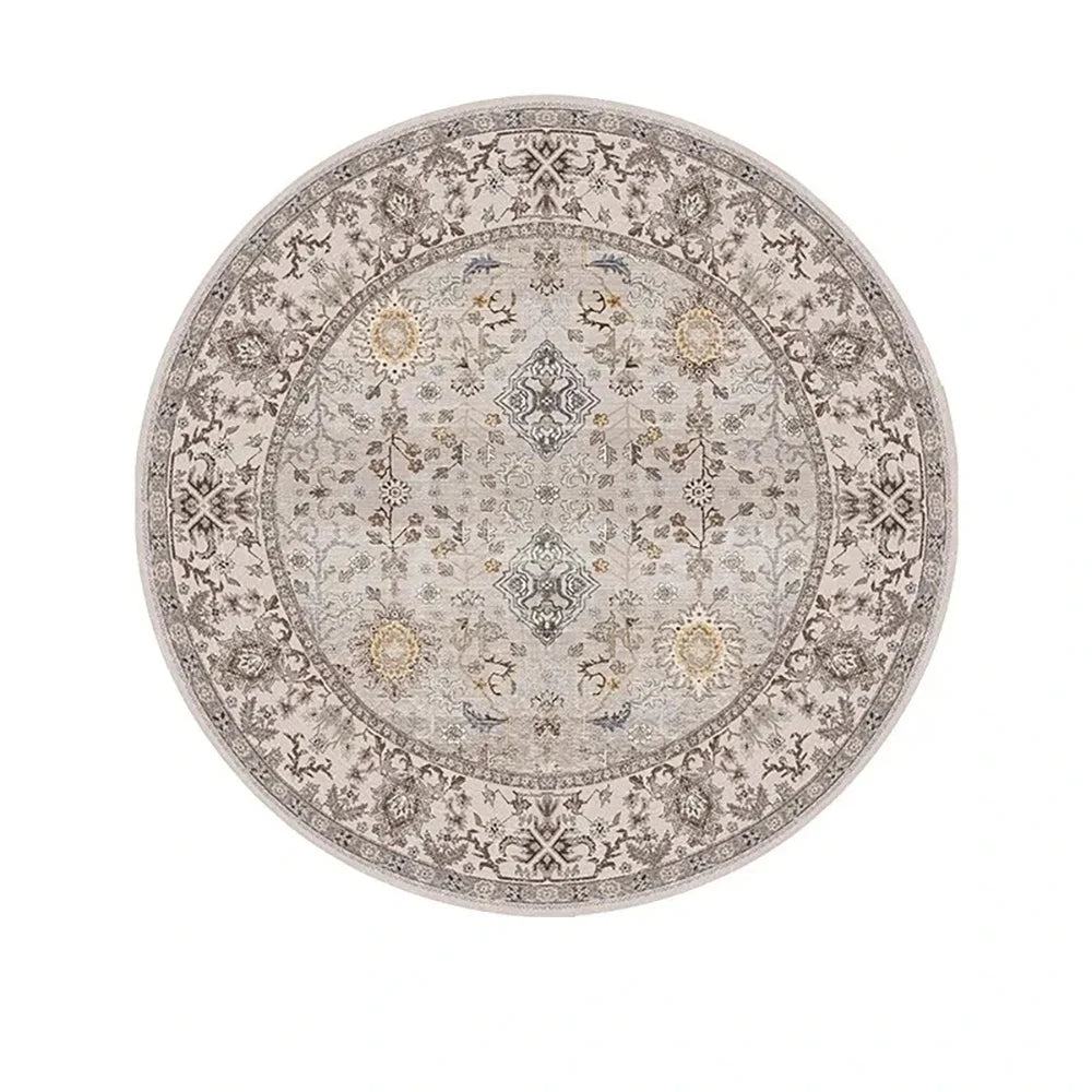 Navak Carpet Exclusive Picks Bohemian Retro Round Loop-Pile Carpet - Vintage Circular Area Rug for Coffee Table, Sofa & Bedroom Non-Slip Home Deco