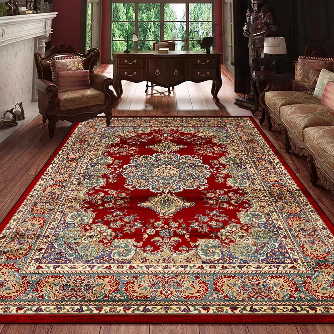 Navak Carpet Classic Persian Style Luxury Rug Elegant Washable Carpet for Living Room Bedroom Sophisticated Home Decor Floor Mat Kitchen Mat