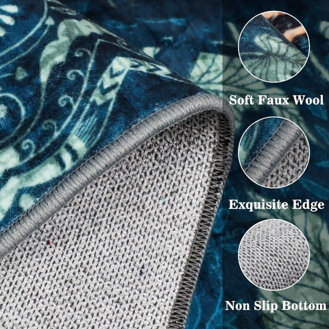 Navak Carpet Nordic Style Living Room Carpet Blue Tiger Print Bedroom Rugs Large Area Machine Washable Non-slip Coffee Table Mats Alfombra 러그