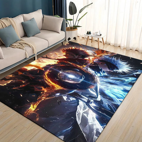 Navak Carpet 3D Cartoon Jujutsu Kaisen Anime Itadori Yuj Carpet Rug for Living Room Bedroom Home Sofa Decoration,kids Play Non-slip Floor Mat