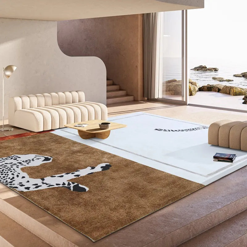 Navak Carpet Light Luxury Plush Lounge Rug Home Bedroom Decor Leopard Print Carpet Thicken Study Non-slip Mat Nordic Carpets for Living Room