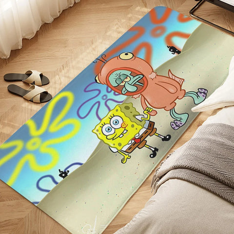 Navak Carpet Sleeping Room Floor Carpet D-SpongeBobs Cute Kitchen Waterproof Bathroom Mat Non-slip Custom Doormat Entrance Door Hallway Rug