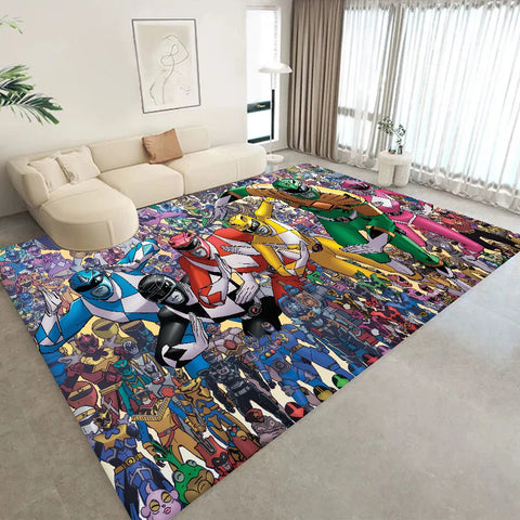 Navak Carpet Mighty Morphin Power Rangers Floor Bathroom Mat Kids Room Bedroom Decoration Balcony Anti-Slip Doormat Living Room Welcome Rug
